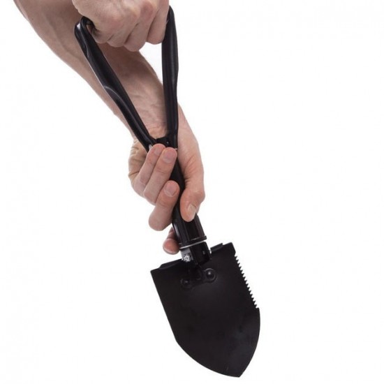 Лопата туристична багатофункціональна Shovel 009, міні лопата для кемпінгу, саперна лопата. чорний Pro Opt
