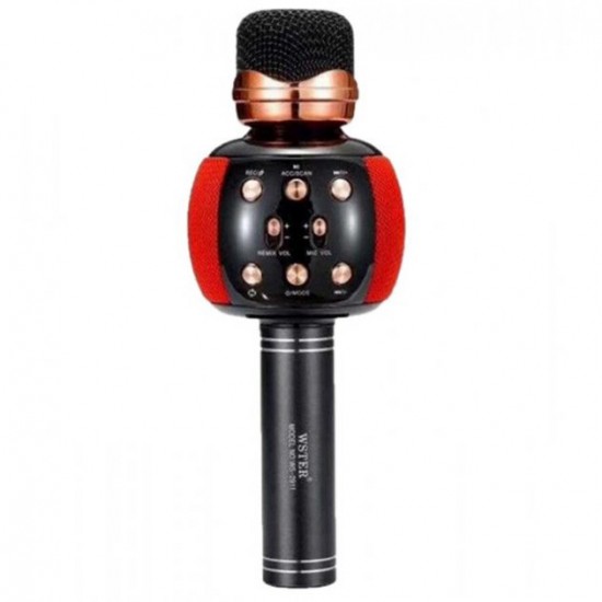 Бездротовий мікрофон караоке блютуз WSTER WS-2911 Bluetooth динамік. червоний Pro Opt