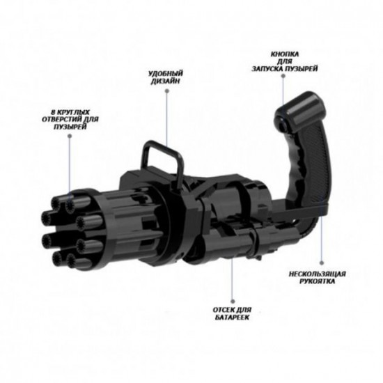 Кулемет дитячий з мильними бульбашками Gatling Мініган WJ 950 Pro Opt
