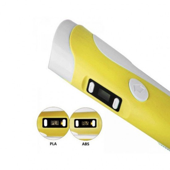 3D ручка Smart 3D Pen 2 c LCD дисплеєм. жовтий Pro Opt