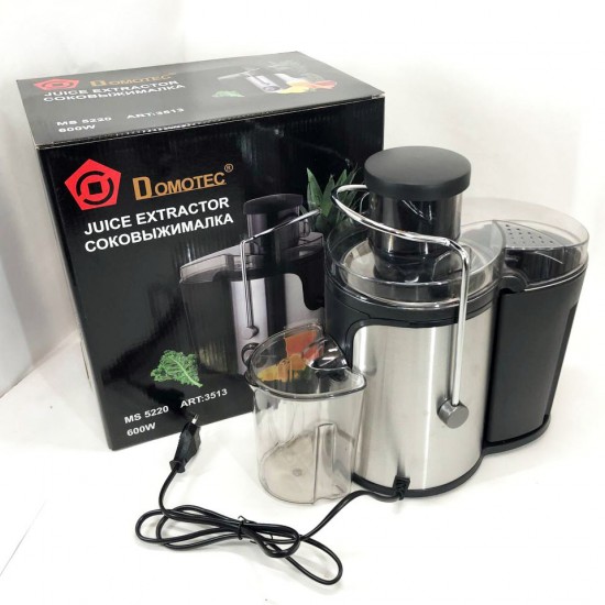 Електричний соковитискач Domotec MS-5220/3513 2 швидкості віджиму 600W Pro Opt