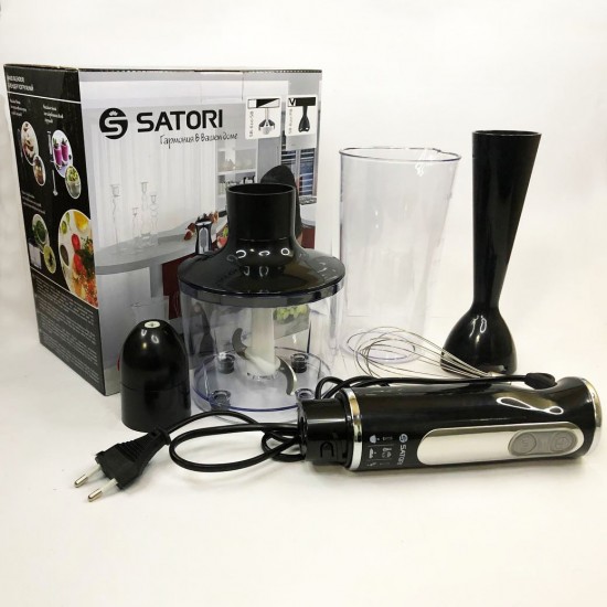 Блендер занурювальний Satori SB-620-PB 600 Вт з чашами, 3 режими роботи Pro Opt