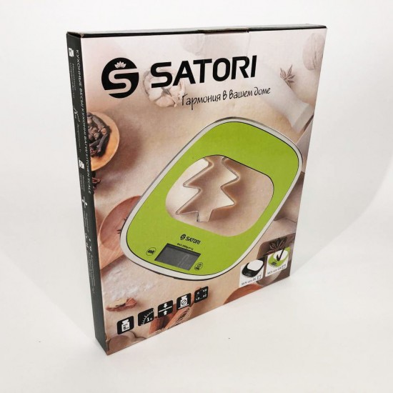 Кухонні ваги Satori SKS-221-GR до 5 кг, електронні кухонні ваги. зелений Pro Opt