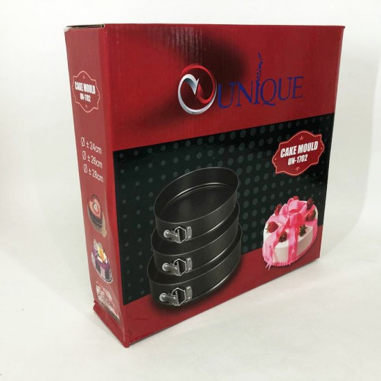 Набір форм для випікання роз'ємні 3 шт Unique UN-1702, металева форма для випікання набір Pro Opt
