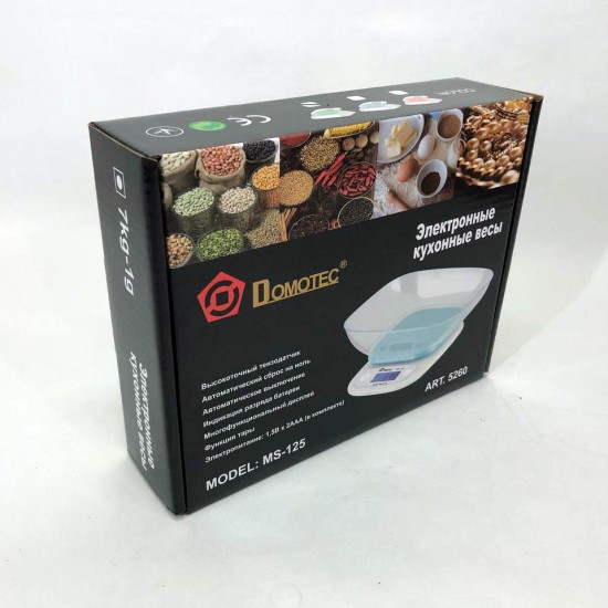 Ваги кухонні DOMOTEC MS-125 Plastic, точні кухонні ваги, ваги для зважування продуктів. зелений Pro Opt