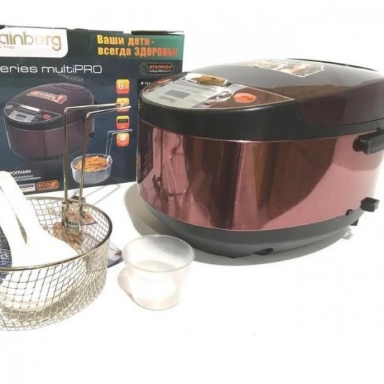 Мультиварка Rainberg RB-6207 З Фритюрницею, 12 Програм, скороварка пароварка мультиварка. коричневий Pro Opt