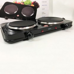Плитка настільна електрична Suntera DP-1935B, 2500W, 2 конфорки різного діаметру. чорний Pro Opt