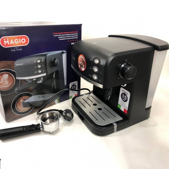 Кавомашина ріжкова для дому з капучинатором Magio MG-963 Pro Opt