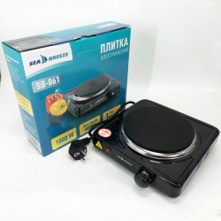 Настільна плита електрична Sea Breeze SB-061, компактна переносна електроплита. чорний Pro Opt