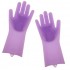 Силіконові рукавички Magic Silicone Gloves Pink для прибирання чистки миття посуду для будинку. фіолетовий Pro Opt
